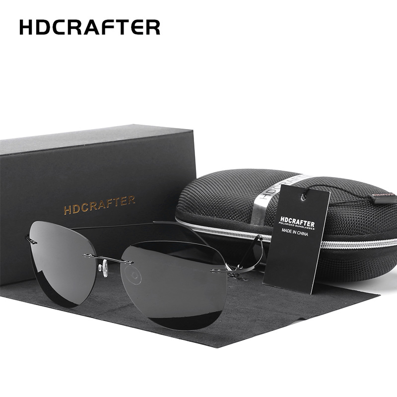 Sunglasses Aviator Polarized - HDCRAFTER Titan Polarisierte Sonnenbrille Randlose Super