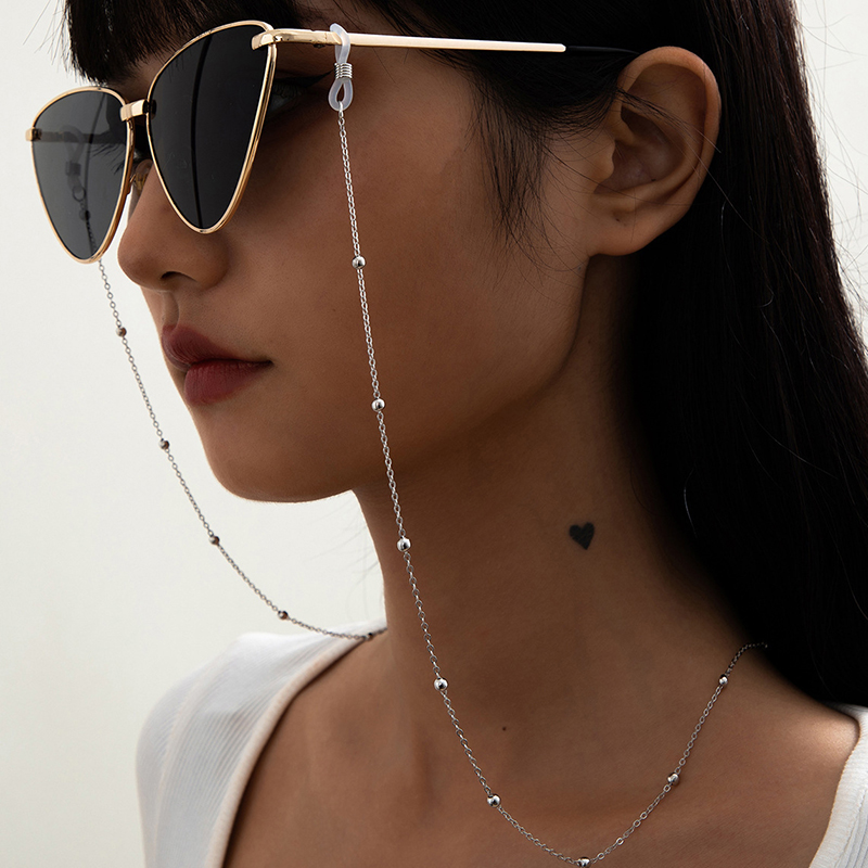 Sunglass Retainer Cord - Modische Metall-Multifunktions-Brillenkette mit Perlen, Mädchen-Sommer-Perlen-Maskenband, handgefertigte